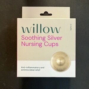 New Willow Soothing Silver Nursing 2 Cups Breastfeeding Nipple Relief Cover Case